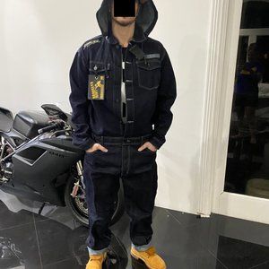 Men's Denim jumpsuit overall 2XL